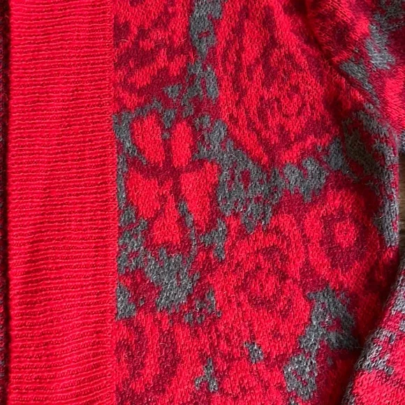 Anthropologie Sparrow Maraschino Floral Sweater Coat - Picture 6 of 13